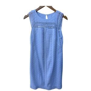 Adrianna Papell Womens Sleeveless Lace Dress Blue Cocktail Formal US 8